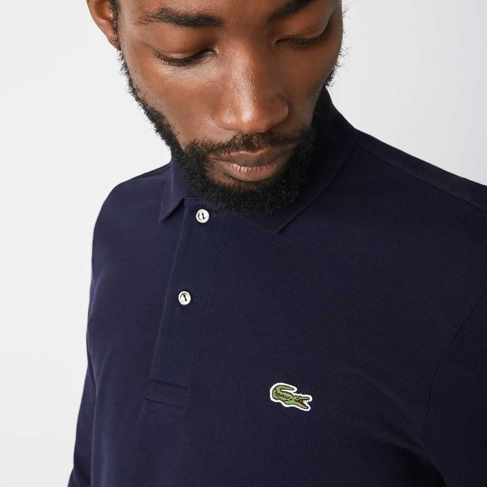 Lacoste Original L.12.12 Long Sleeve Algodon Azul Marino Azules | 6012-KXTER