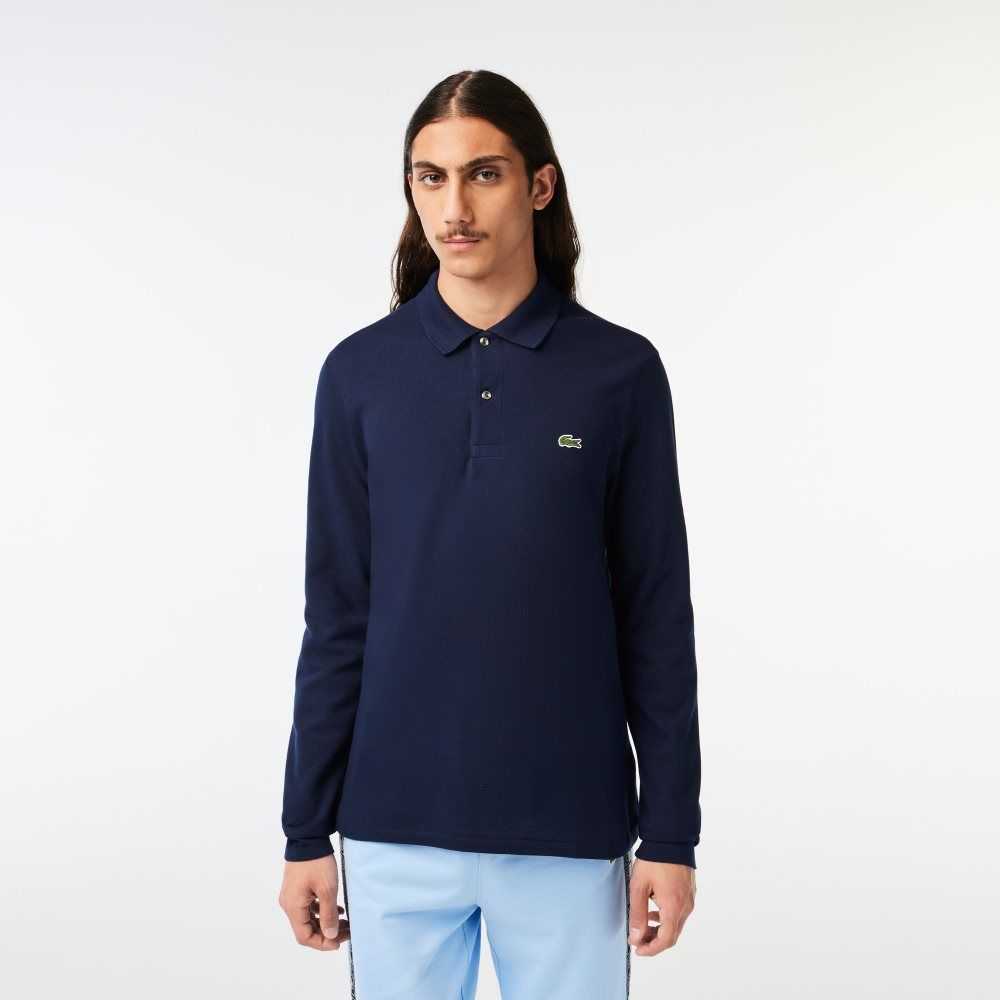 Lacoste Original L.12.12 Long Sleeve Algodon Azul Marino Azules | 6012-KXTER