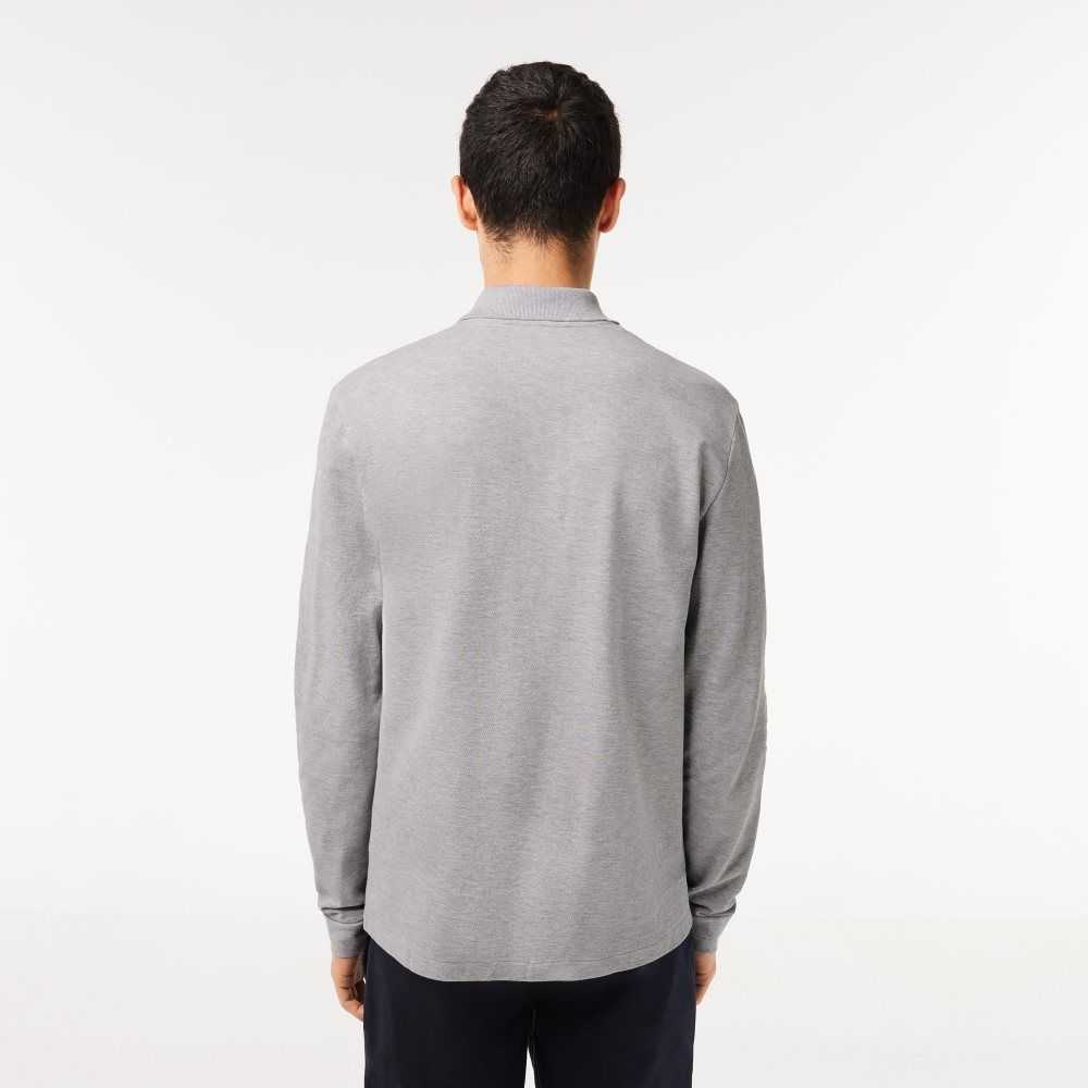 Lacoste Original L.12.12 Long Sleeve Heathered Algodon Gris | 9351-POYNE