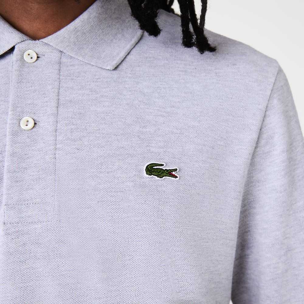 Lacoste Original L.12.12 Long Sleeve Heathered Algodon Gris | 9351-POYNE