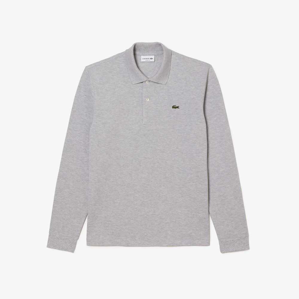 Lacoste Original L.12.12 Long Sleeve Heathered Algodon Gris | 9351-POYNE