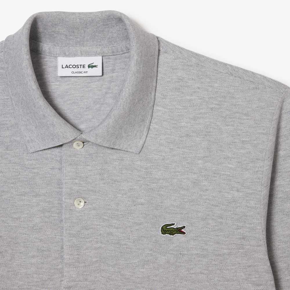 Lacoste Original L.12.12 Long Sleeve Heathered Algodon Gris | 9351-POYNE