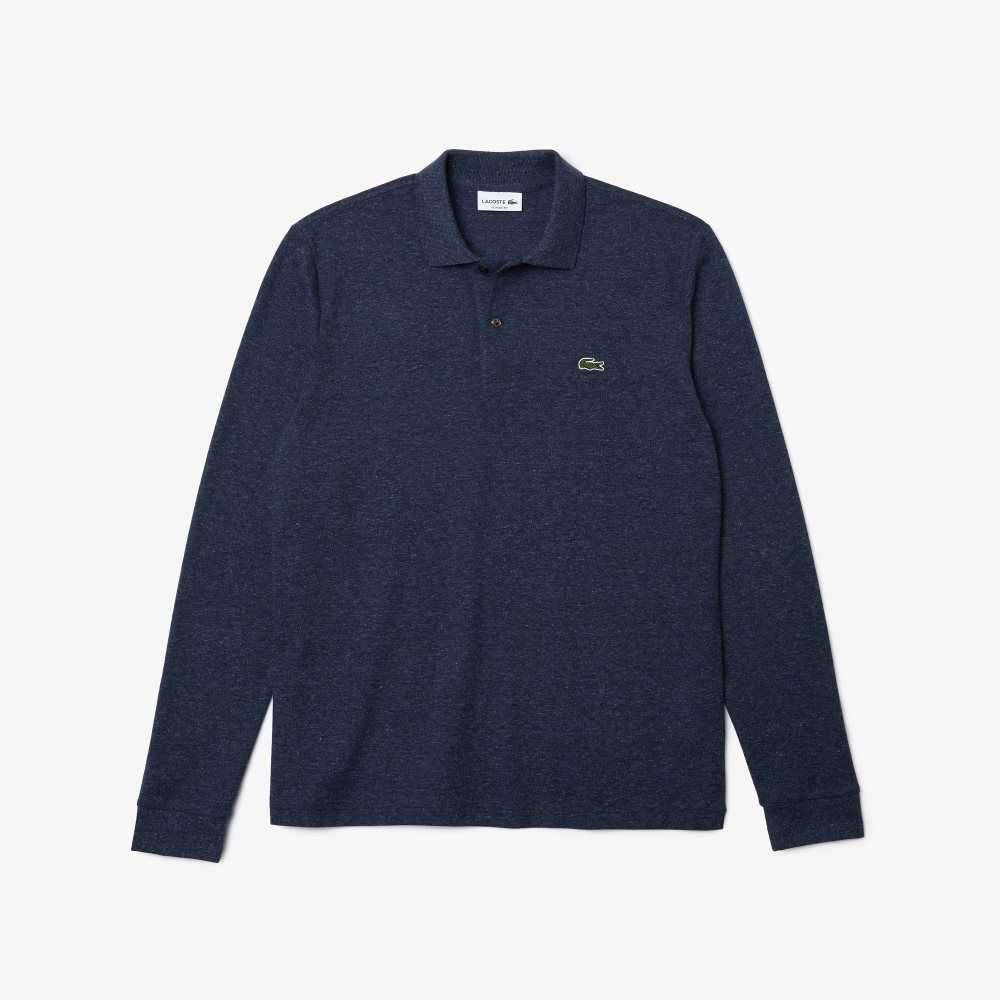 Lacoste Original L.12.12 Long Sleeve Heathered Algodon Azules | 9631-HAEWD