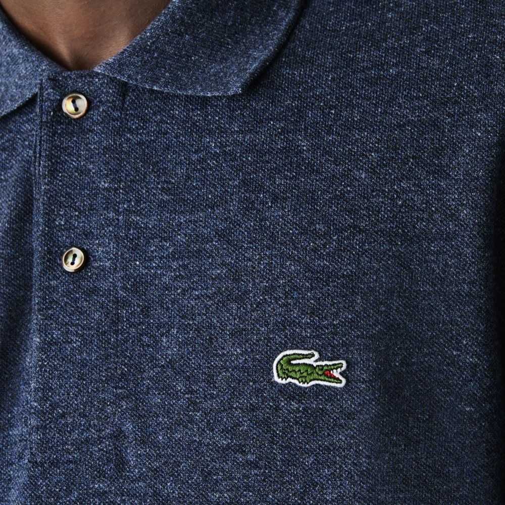 Lacoste Original L.12.12 Long Sleeve Heathered Algodon Azules | 9631-HAEWD