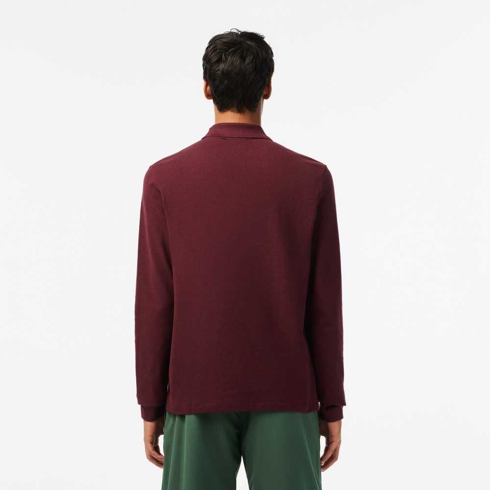 Lacoste Original L.12.12 Long Sleeve Heathered Algodon Burdeos | 9682-TENJQ