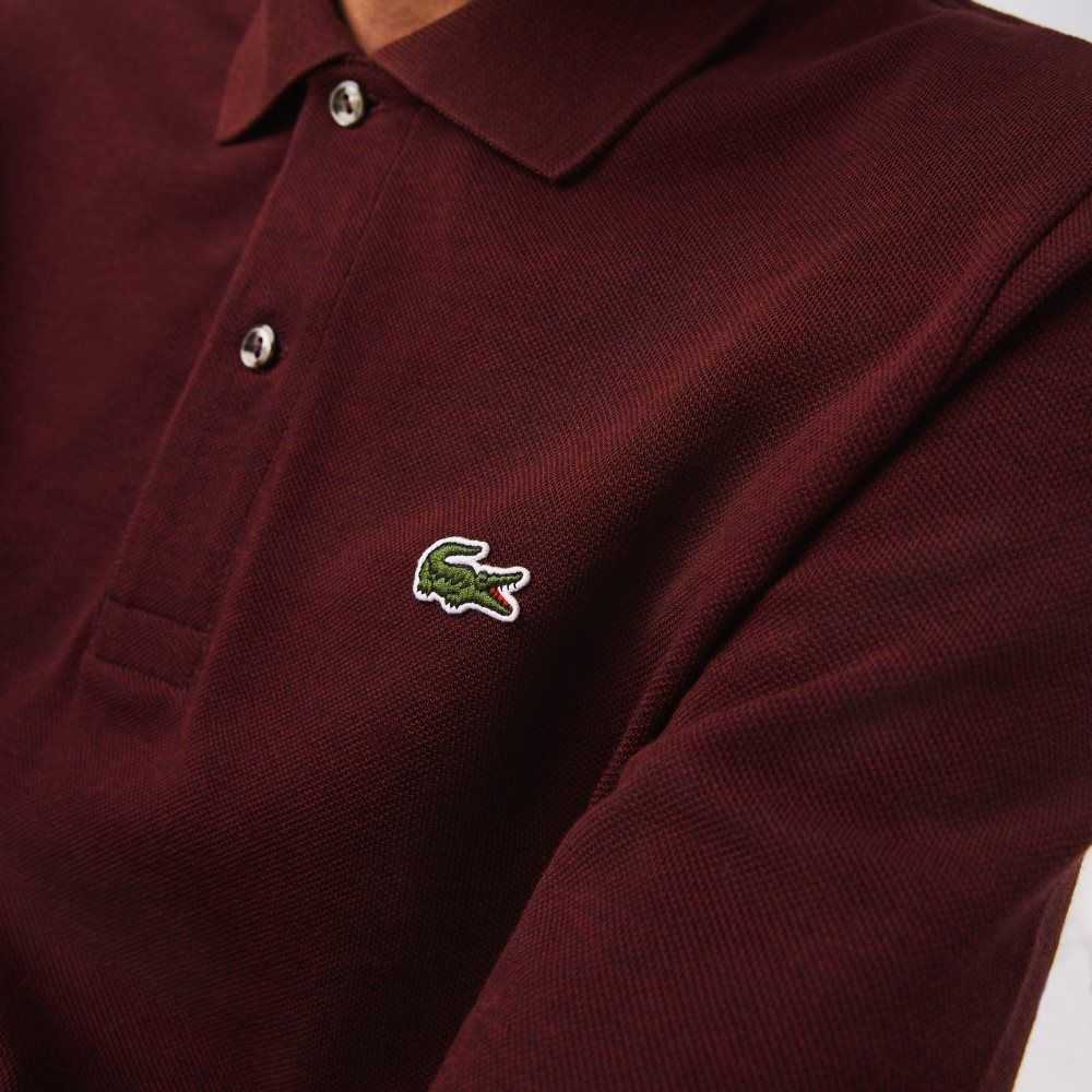 Lacoste Original L.12.12 Long Sleeve Heathered Algodon Burdeos | 9682-TENJQ