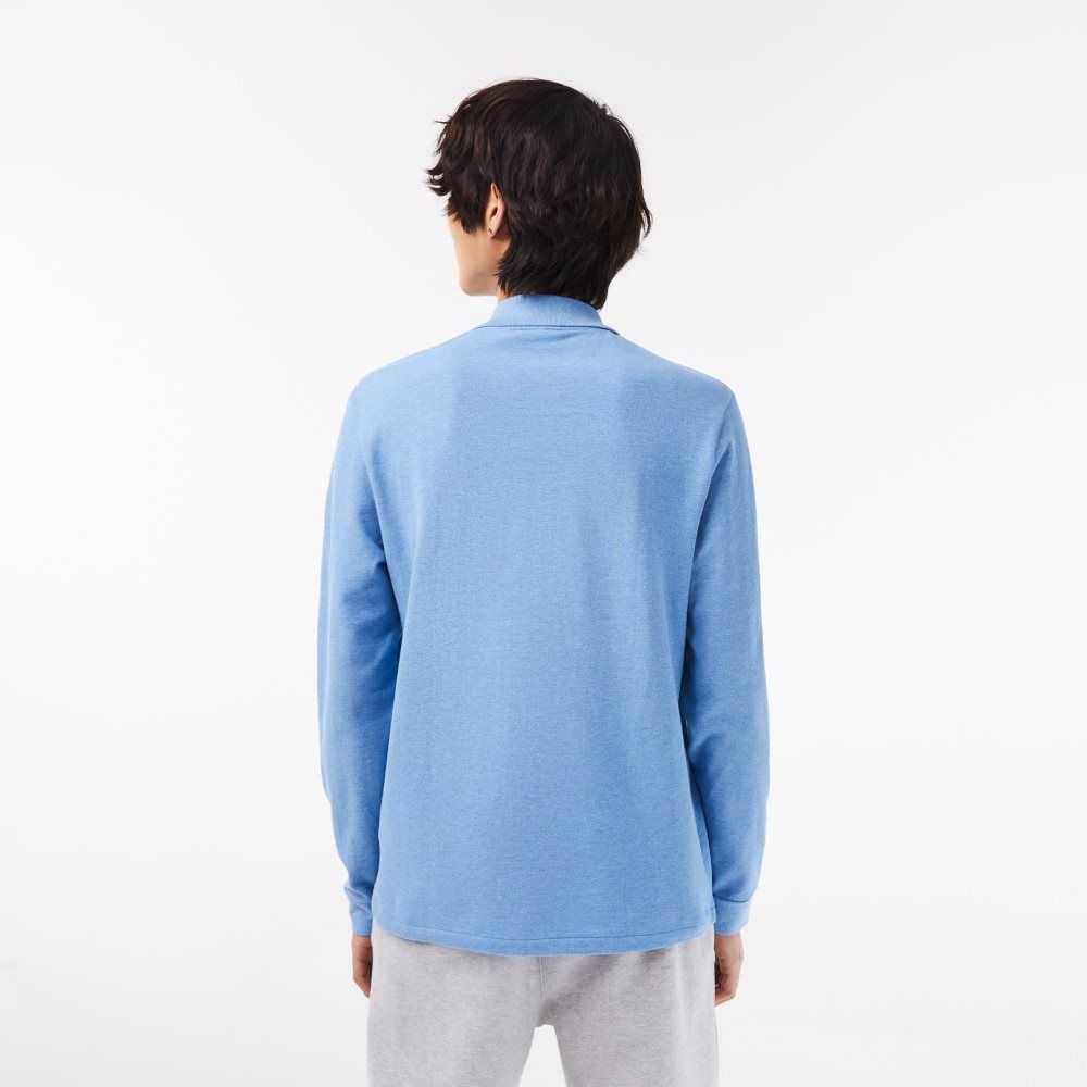 Lacoste Original L.12.12 Long Sleeve Heathered Algodon Azules | 9730-IPCUX