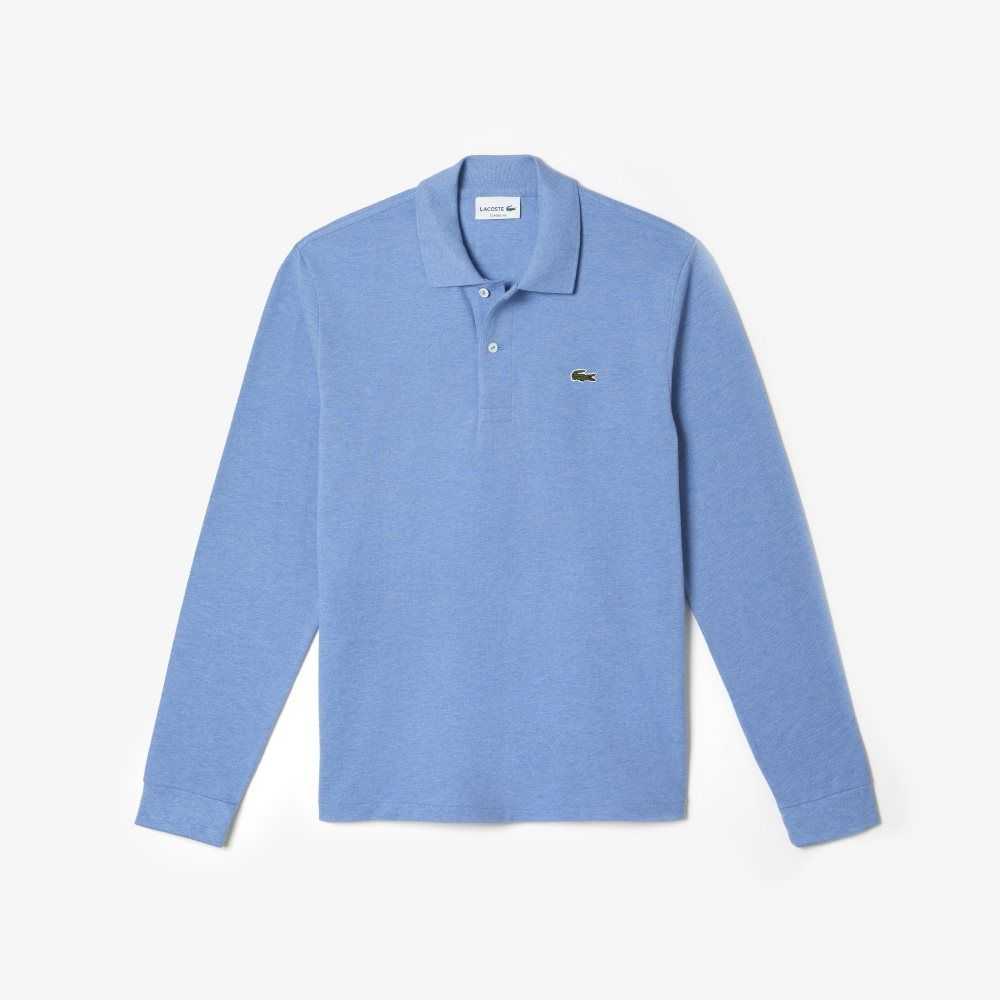 Lacoste Original L.12.12 Long Sleeve Heathered Algodon Azules | 9730-IPCUX