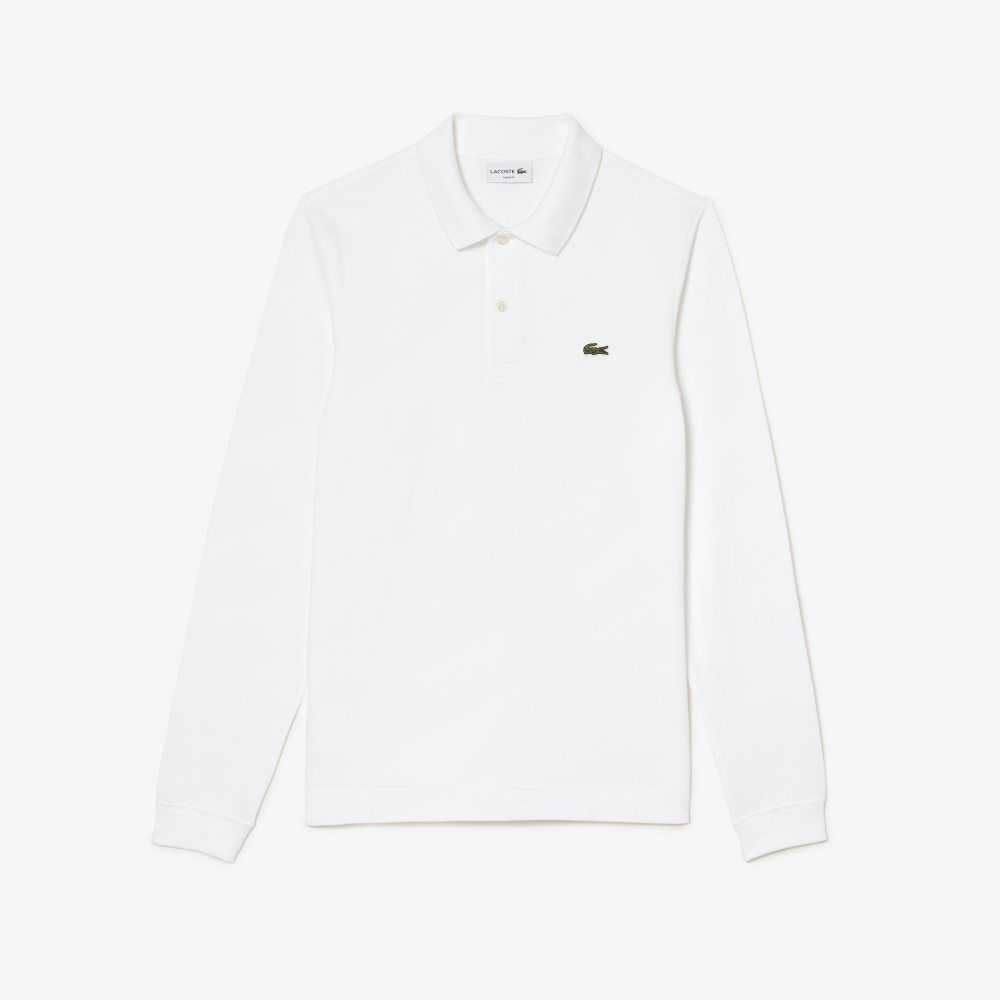 Lacoste Original L.12.12 Slim Fit Long Sleeve Blancas | 5986-CDAOP