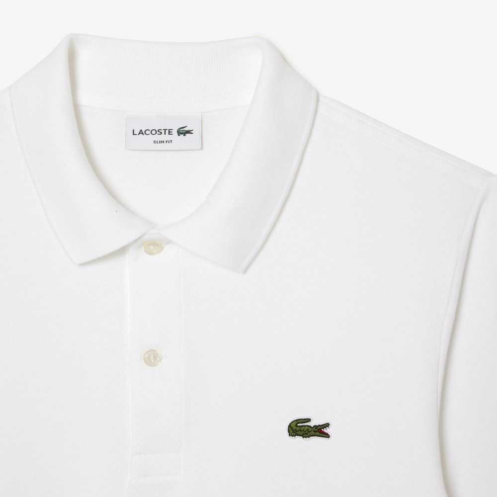 Lacoste Original L.12.12 Slim Fit Long Sleeve Blancas | 5986-CDAOP