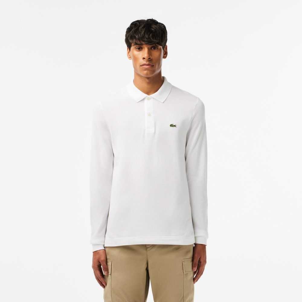 Lacoste Original L.12.12 Slim Fit Long Sleeve Blancas | 5986-CDAOP