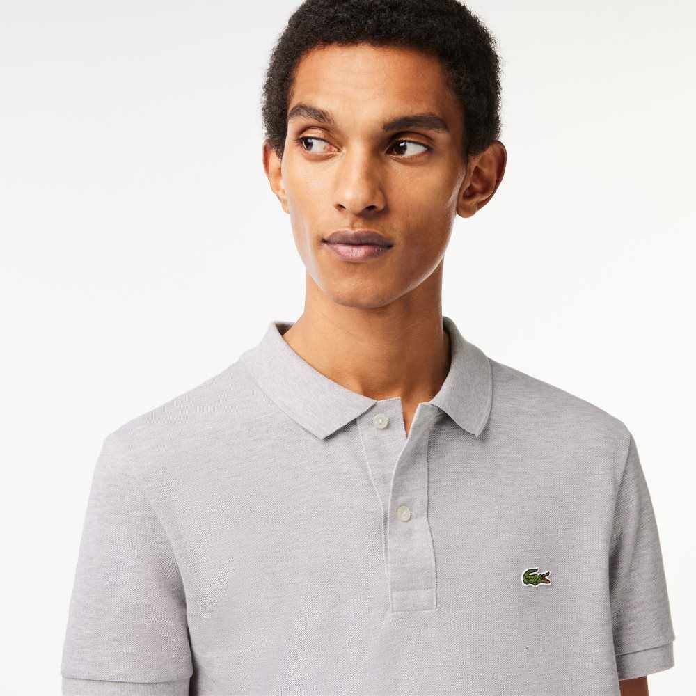 Lacoste Original L.12.12 Slim Fit Petit Pique Algodon Gris | 0158-WXBJP