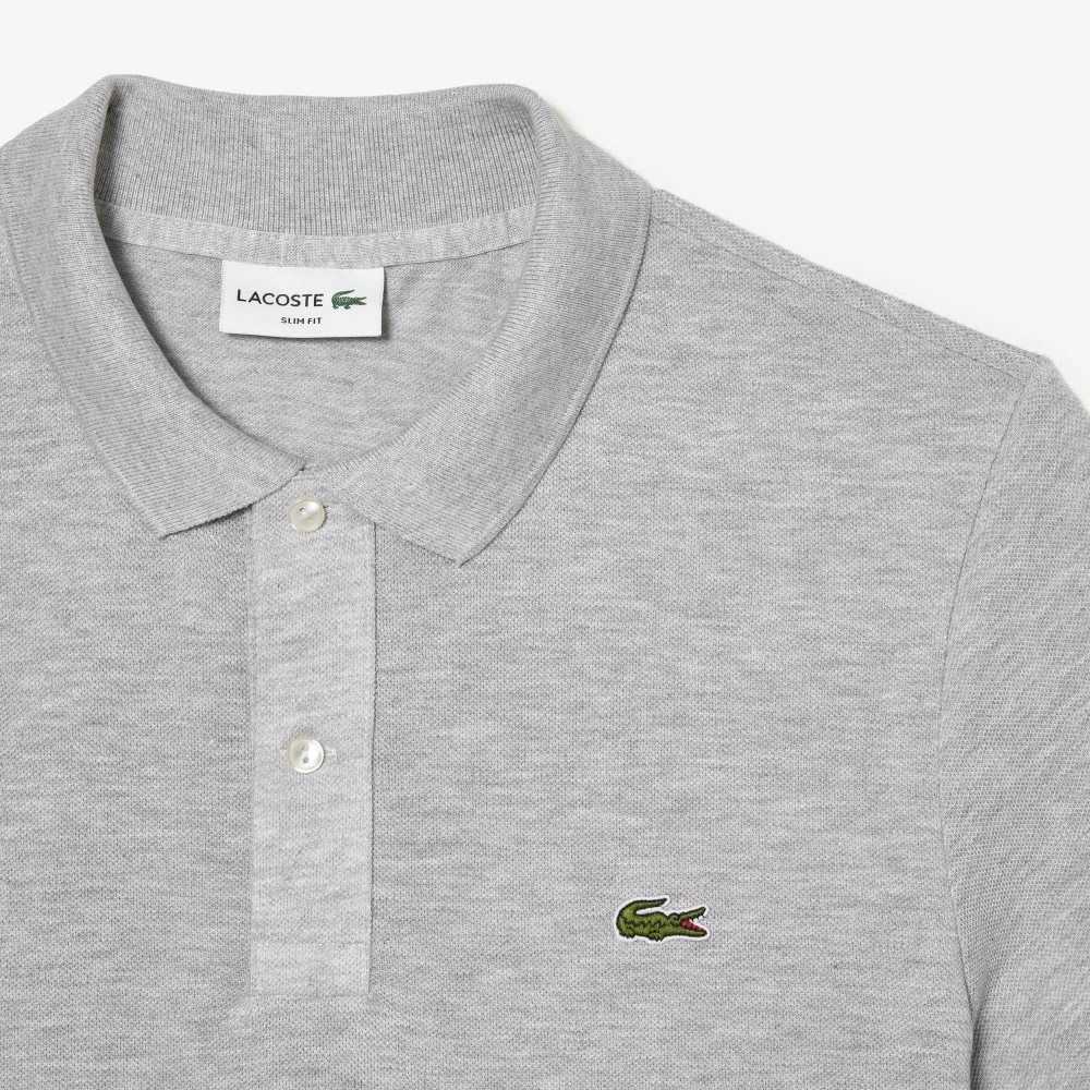 Lacoste Original L.12.12 Slim Fit Petit Pique Algodon Gris | 0158-WXBJP