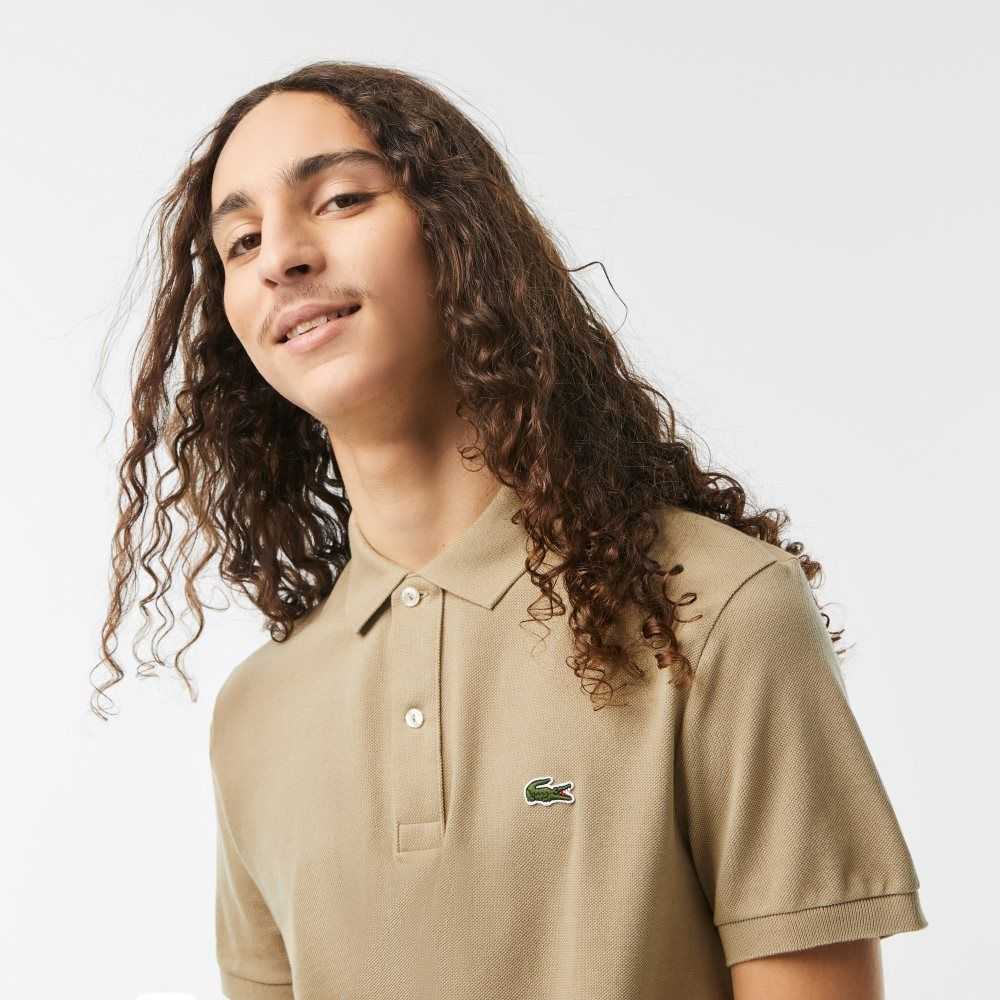 Lacoste Original L.12.12 Slim Fit Petit Pique Algodon Beige | 0369-ZTDUS