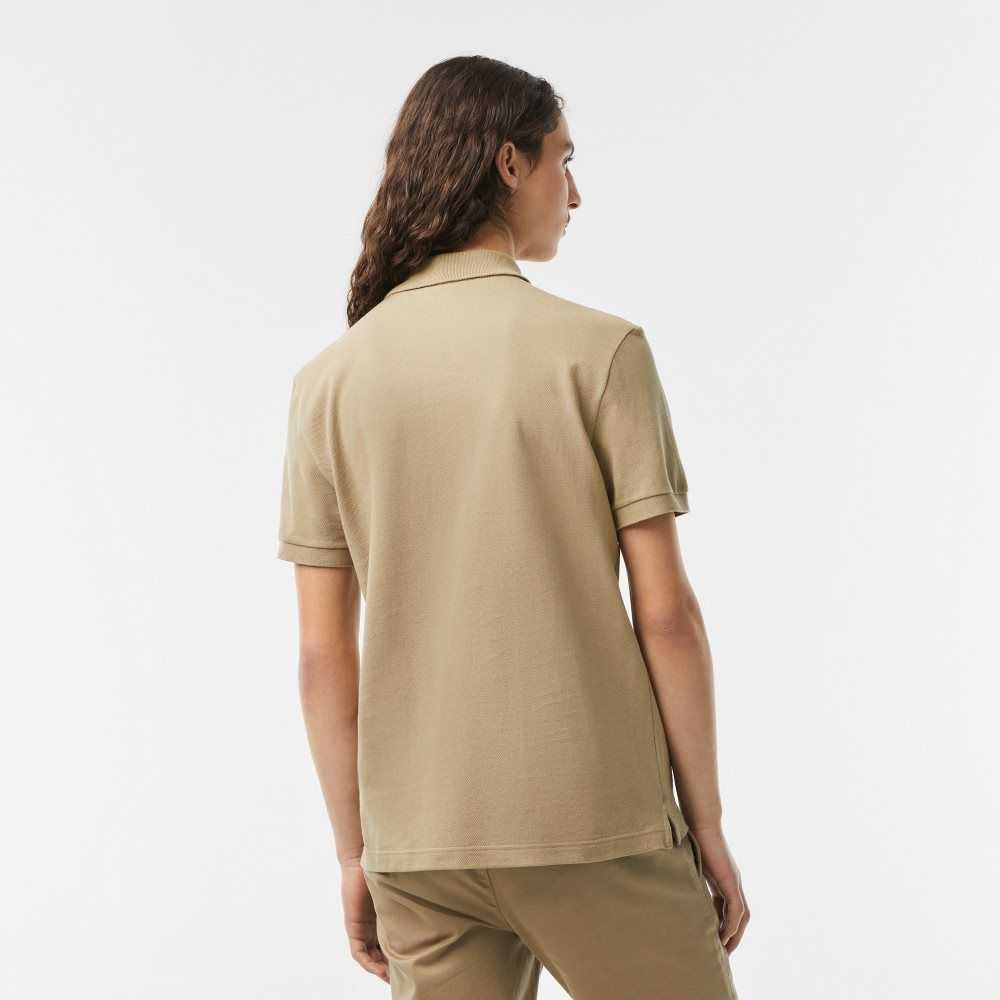 Lacoste Original L.12.12 Slim Fit Petit Pique Algodon Beige | 0369-ZTDUS