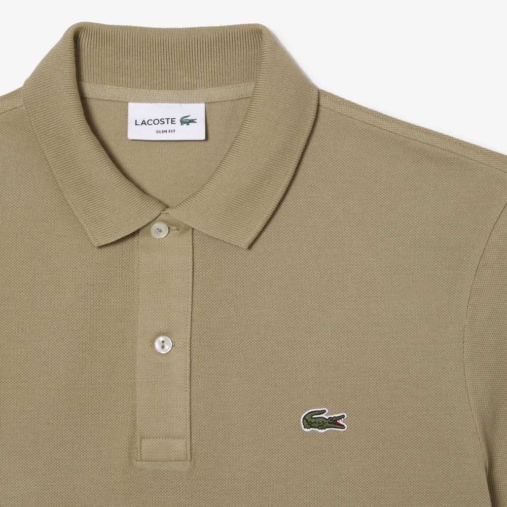 Lacoste Original L.12.12 Slim Fit Petit Pique Algodon Beige | 0369-ZTDUS