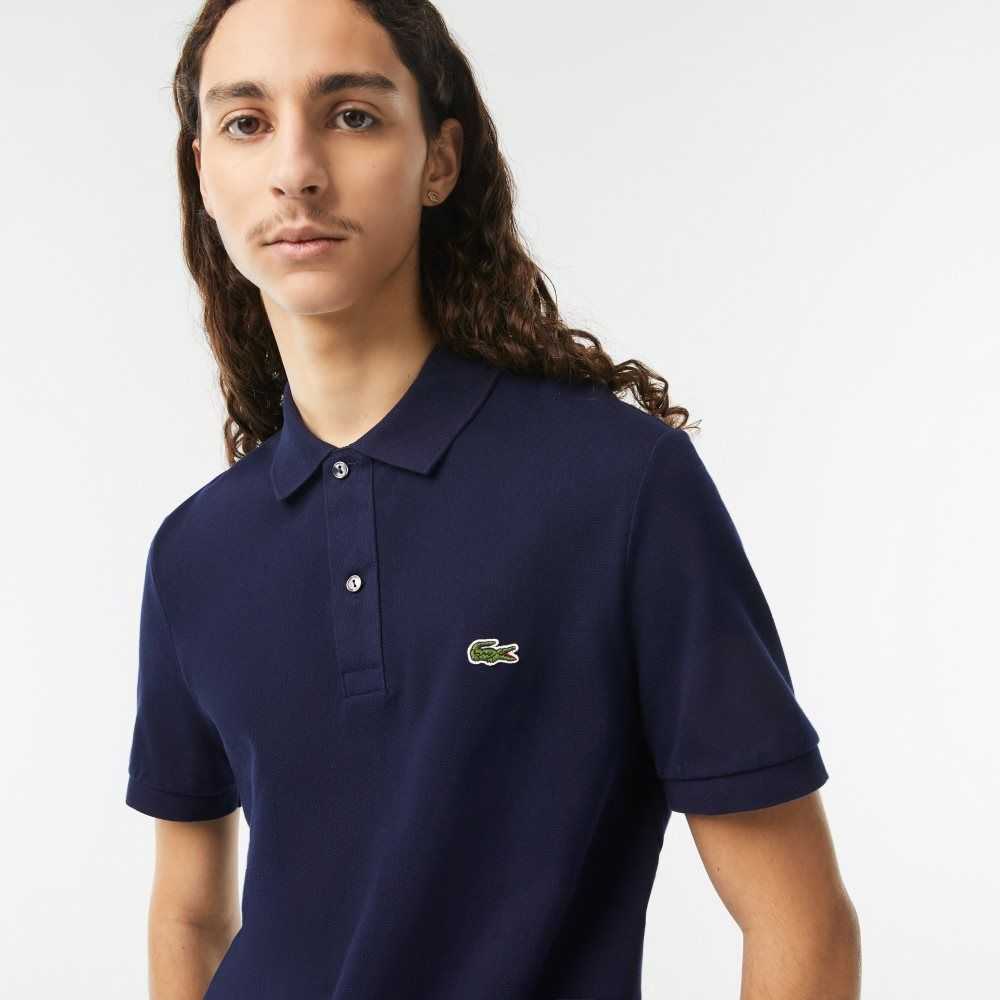 Lacoste Original L.12.12 Slim Fit Petit Pique Algodon Azul Marino Azules | 0379-OJWLC