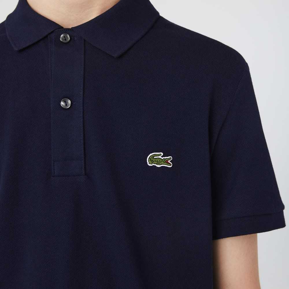 Lacoste Original L.12.12 Slim Fit Petit Pique Algodon Azul Marino Azules | 0379-OJWLC