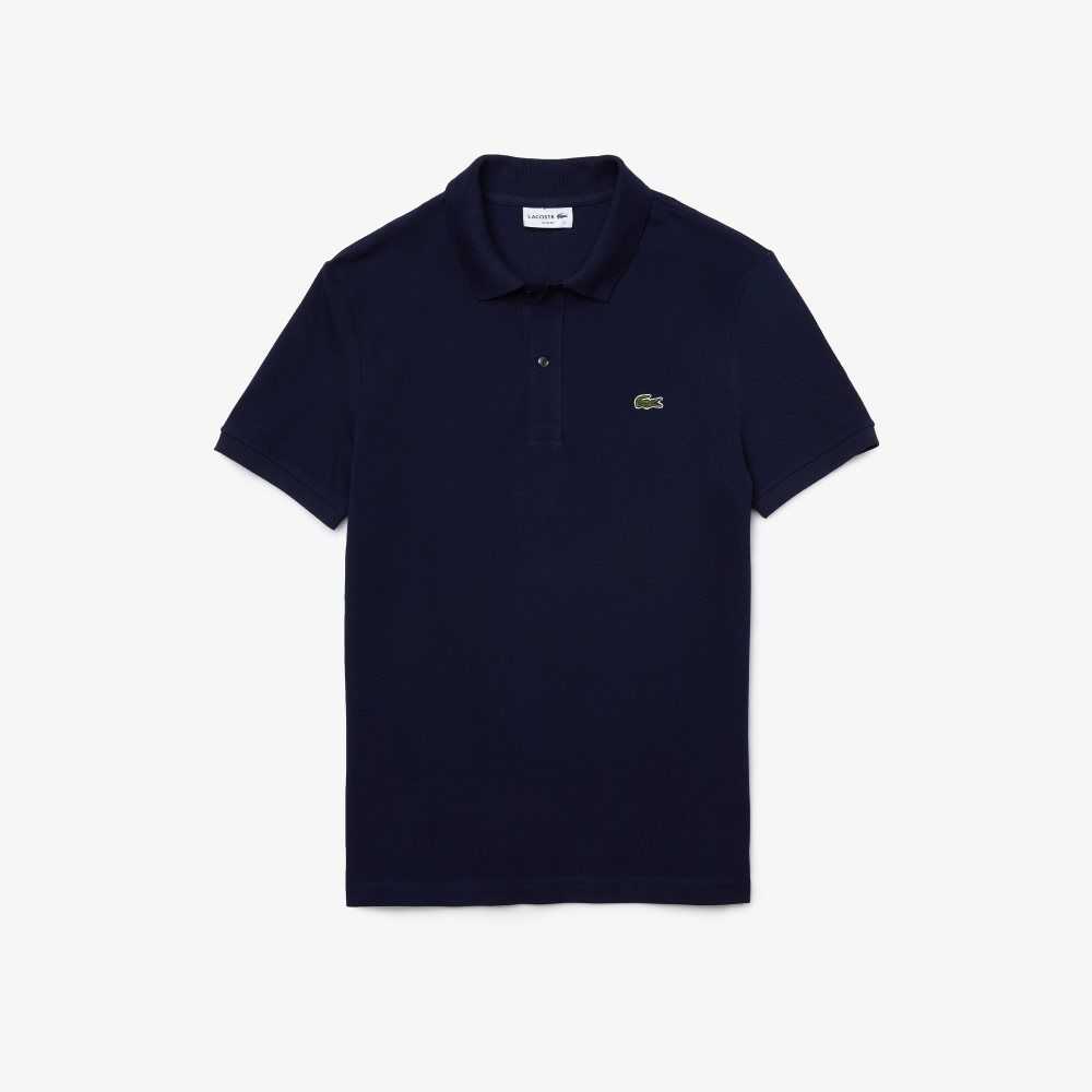 Lacoste Original L.12.12 Slim Fit Petit Pique Algodon Azul Marino Azules | 0379-OJWLC