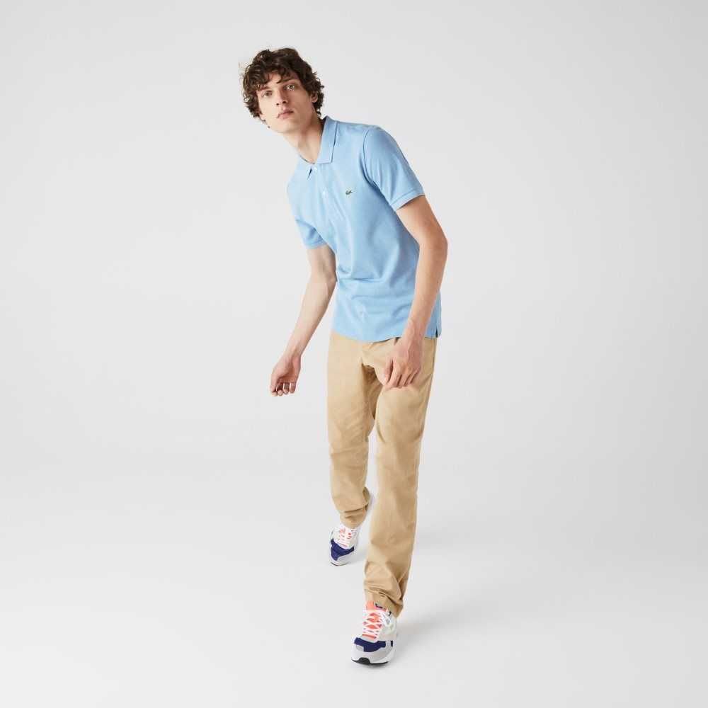 Lacoste Original L.12.12 Slim Fit Petit Pique Algodon Azules | 0985-LIVTB