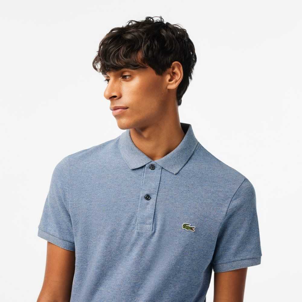 Lacoste Original L.12.12 Slim Fit Petit Pique Algodon Azules | 1059-SBNCJ