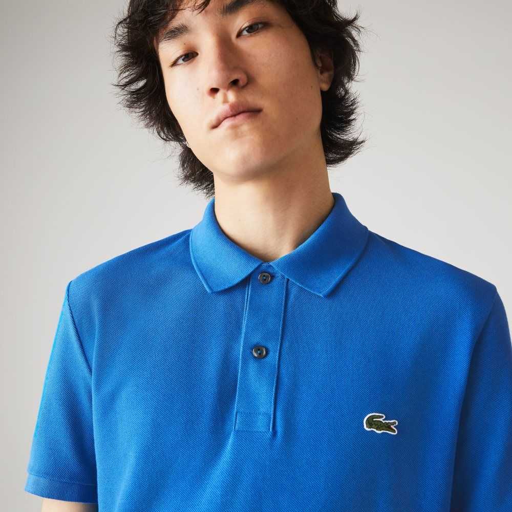 Lacoste Original L.12.12 Slim Fit Petit Pique Algodon Azules | 2931-NMAHS