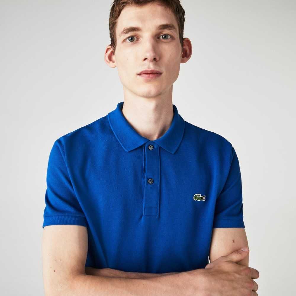 Lacoste Original L.12.12 Slim Fit Petit Pique Algodon Azules | 2986-IUENC