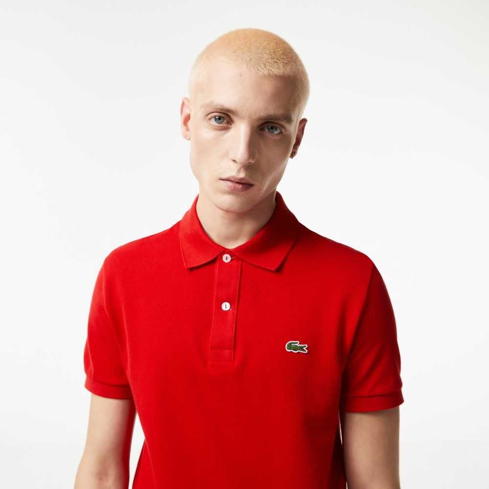 Lacoste Original L.12.12 Slim Fit Petit Pique Algodon Rojas | 3746-SYOCB