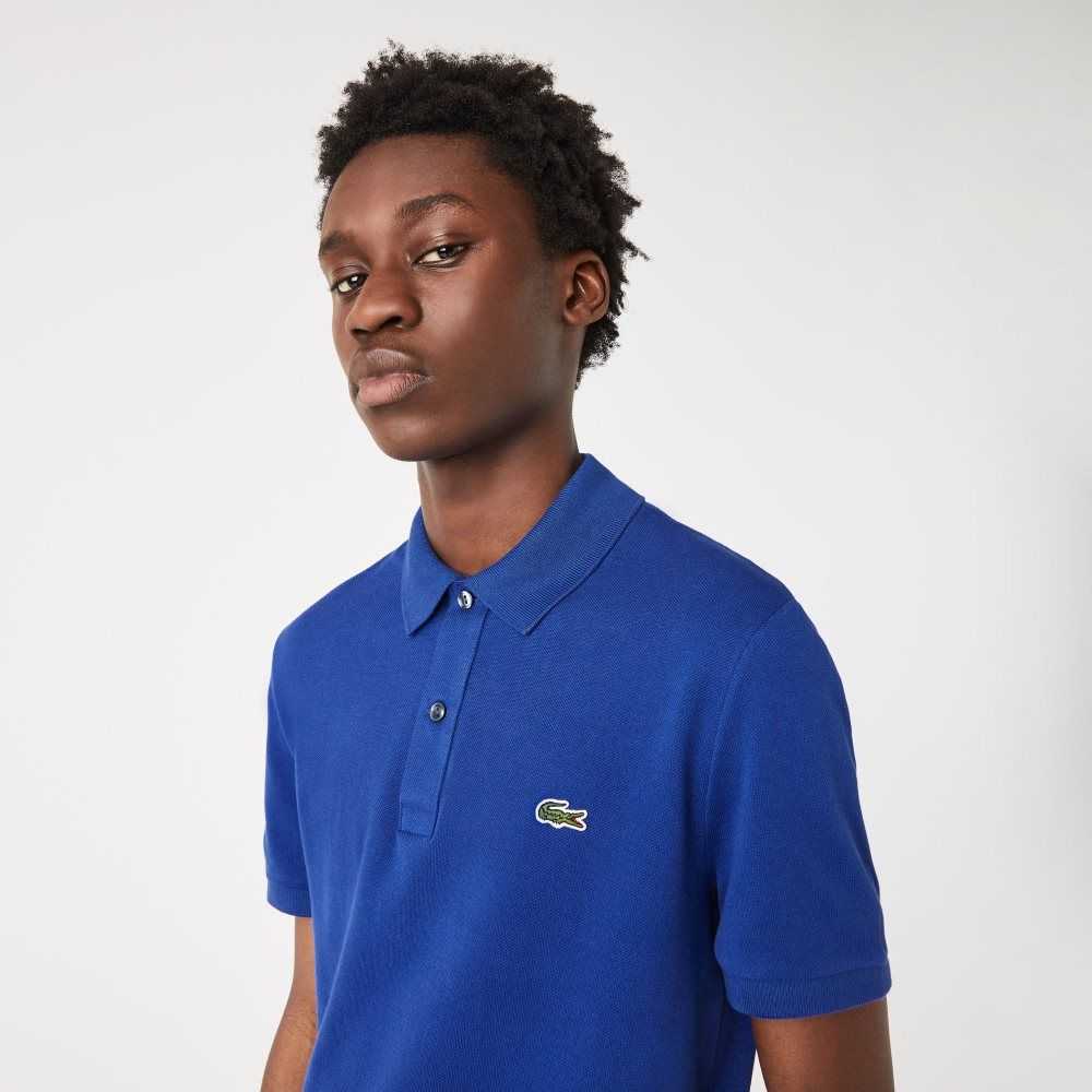 Lacoste Original L.12.12 Slim Fit Petit Pique Algodon Azules | 4613-NJQWS