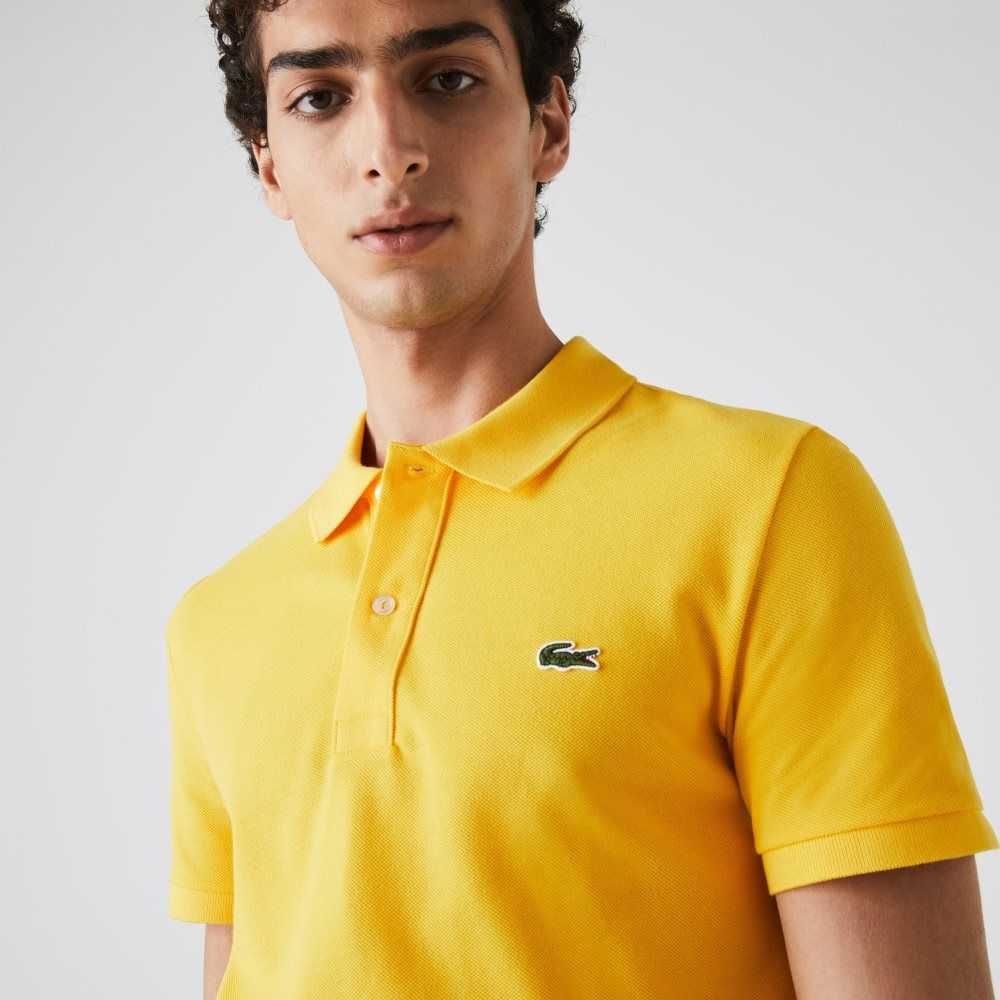 Lacoste Original L.12.12 Slim Fit Petit Pique Algodon Amarillo | 4639-TDRAL