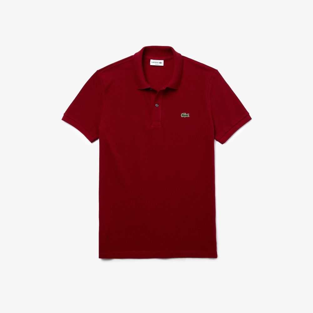 Lacoste Original L.12.12 Slim Fit Petit Pique Algodon Burdeos | 6125-NJZMC