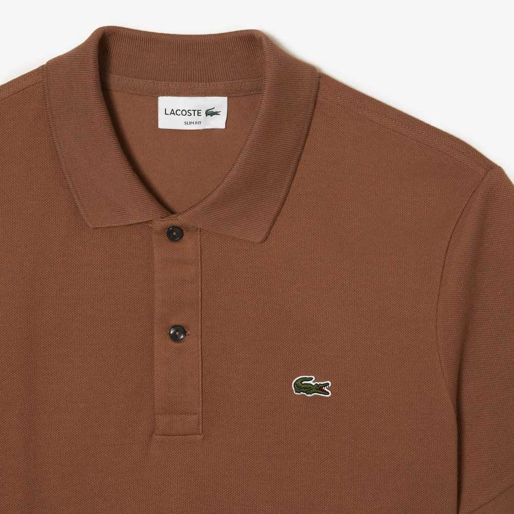 Lacoste Original L.12.12 Slim Fit Petit Pique Algodon Marrones Claro | 9218-ECJBK