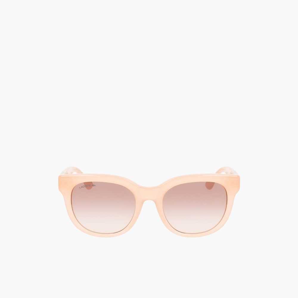 Lacoste Oval Acetate Croco Skin Rosas | 6387-JDKHL