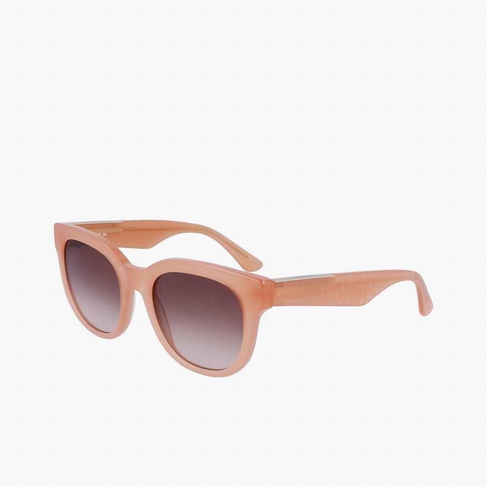 Lacoste Oval Acetate Croco Skin Rosas | 6387-JDKHL