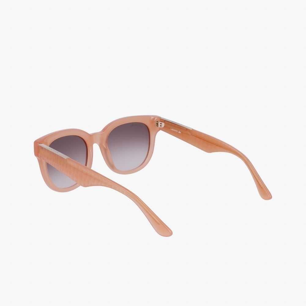 Lacoste Oval Acetate Croco Skin Rosas | 6387-JDKHL