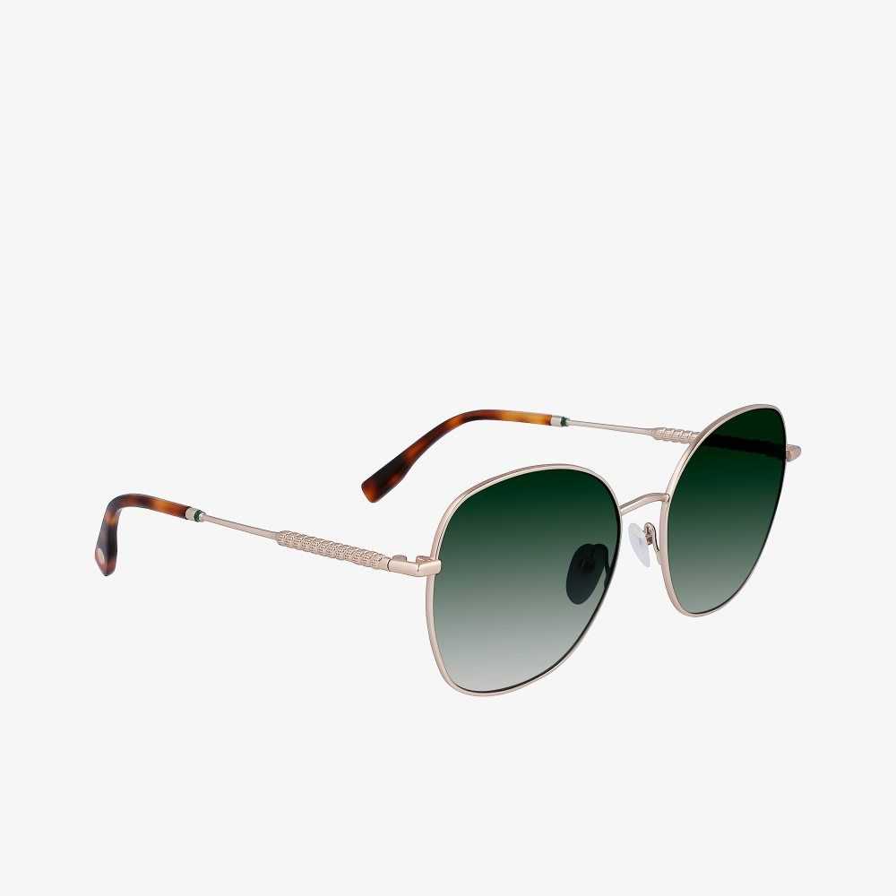 Lacoste Oval Metal Neoheritage Doradas | 5418-BGXAS