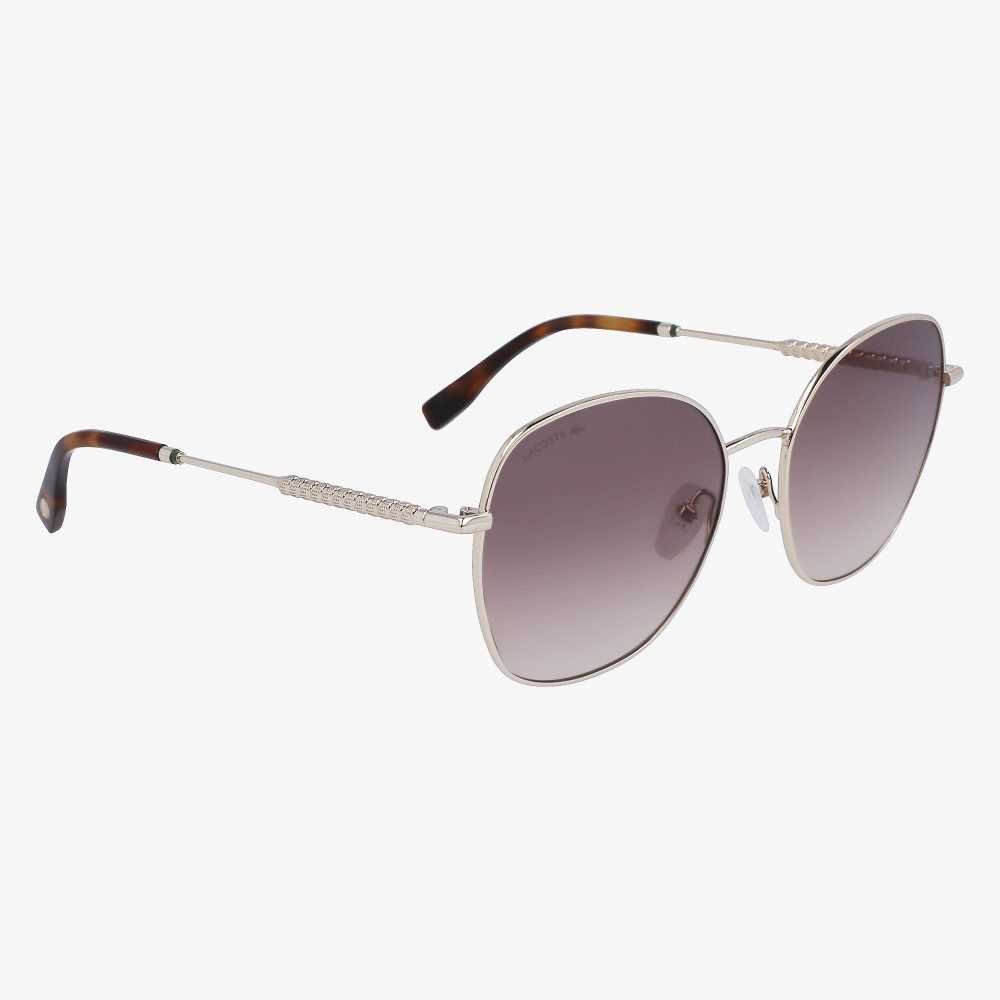 Lacoste Oval Metal Neoheritage Doradas Claro | 4318-THFBA