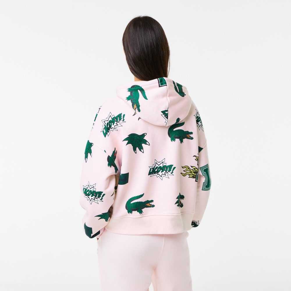 Lacoste Oversized Encapuchado Fleece Rosas Claro | 5421-WBNGI