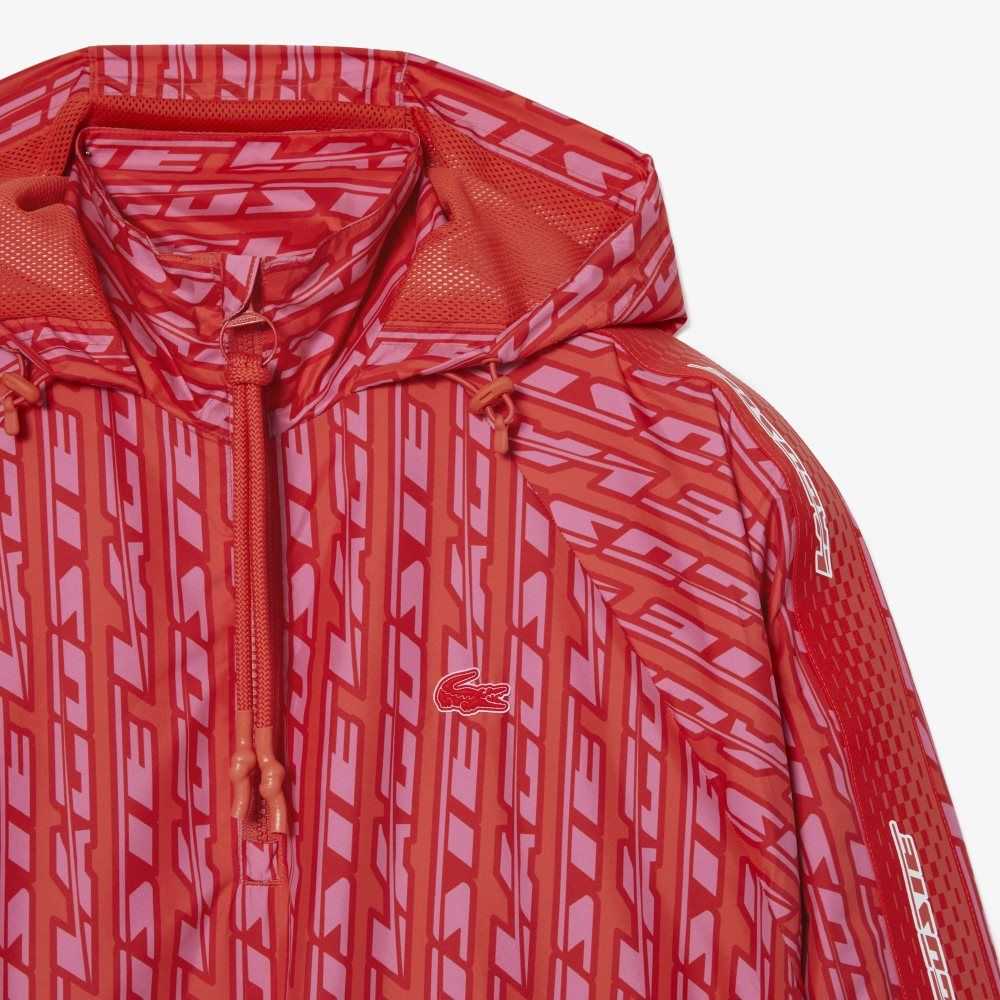 Lacoste Oversized Encapuchado Pista Jacket Naranjas Rojas Rosas | 7350-RMFWY