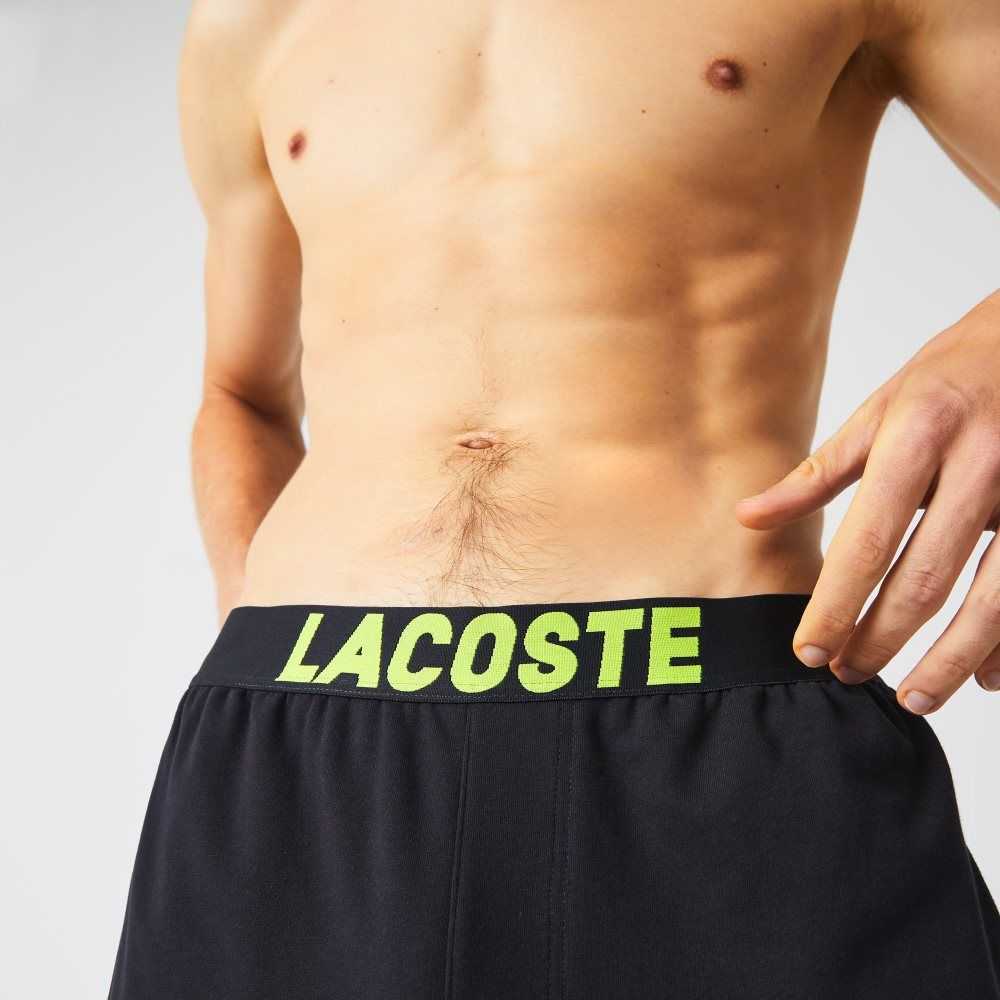 Lacoste Oversized Logo Fleece Pajama Pants Gris Oscuro Blancas Amarillo | 0376-KVCUM