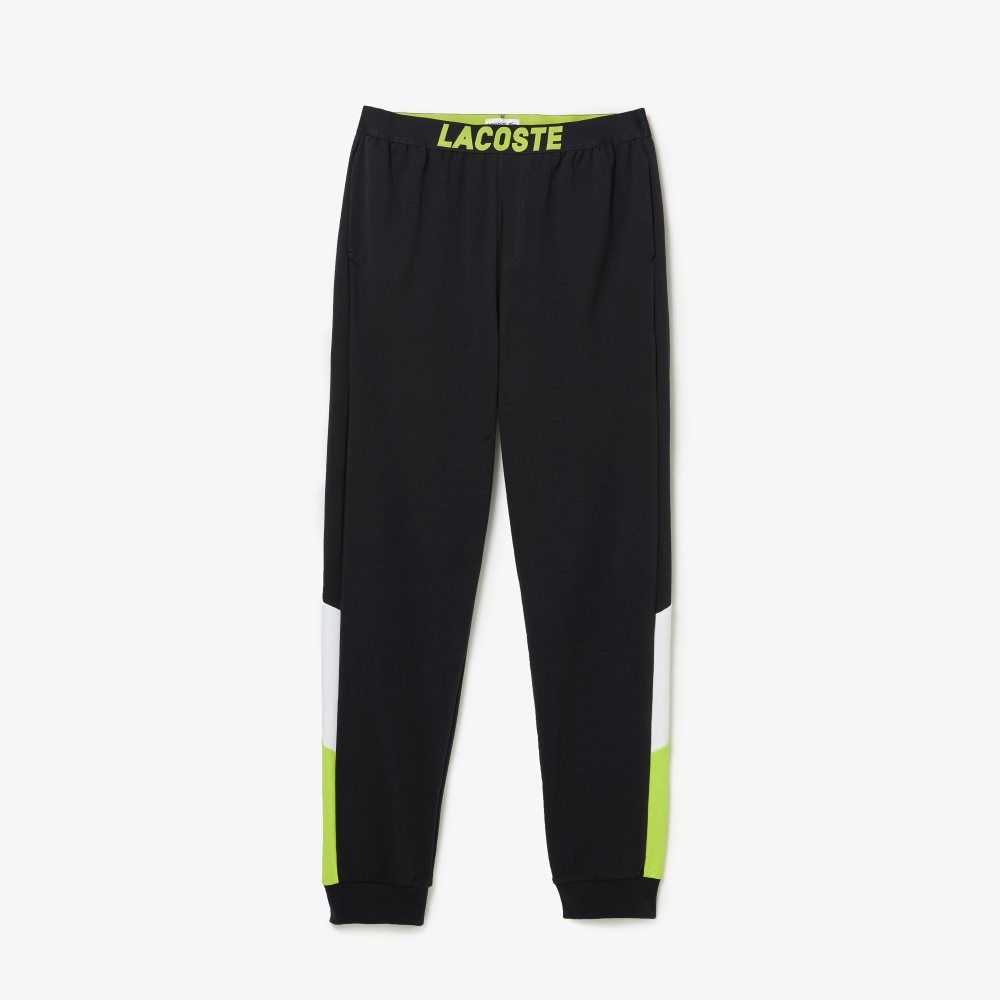 Lacoste Oversized Logo Fleece Pajama Pants Gris Oscuro Blancas Amarillo | 0376-KVCUM