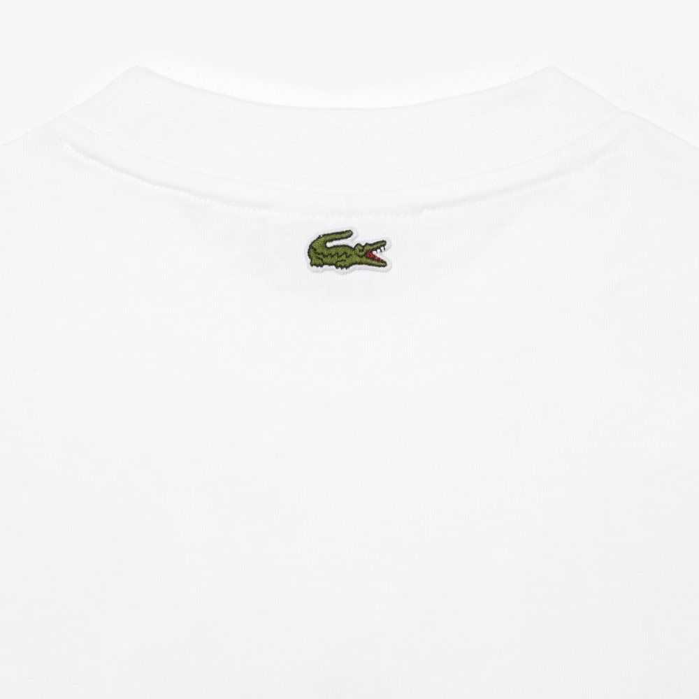 Lacoste Oversized Net Print Jersey T-Shirt Blancas | 3218-INJTH