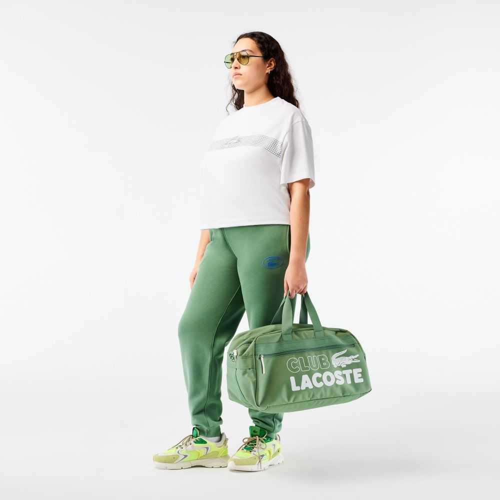 Lacoste Oversized Net Print Jersey T-Shirt Blancas | 3218-INJTH