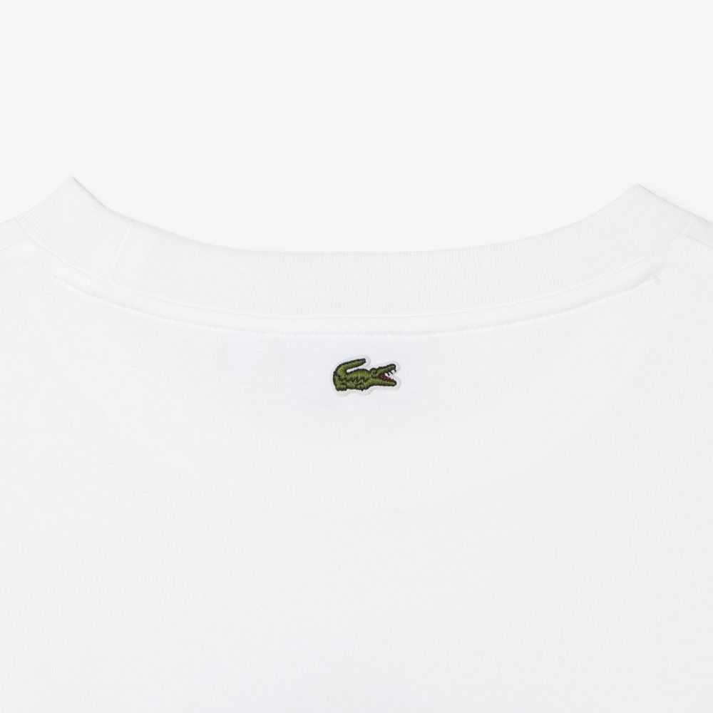 Lacoste Oversized Organic Algodon T-Shirt Blancas | 4638-JKBEH