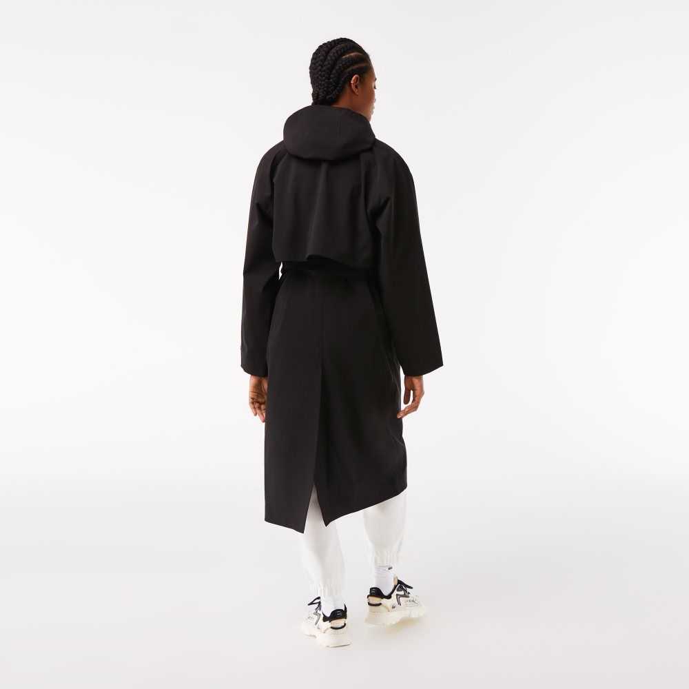 Lacoste Oversized Trench Coat Negras | 9348-WLXNR