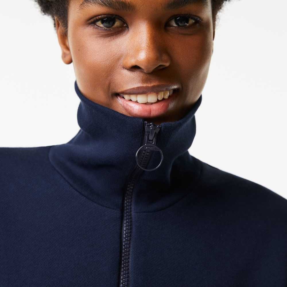 Lacoste Oversized Zip Neck Polo Azul Marino Azules | 1579-EHBTP