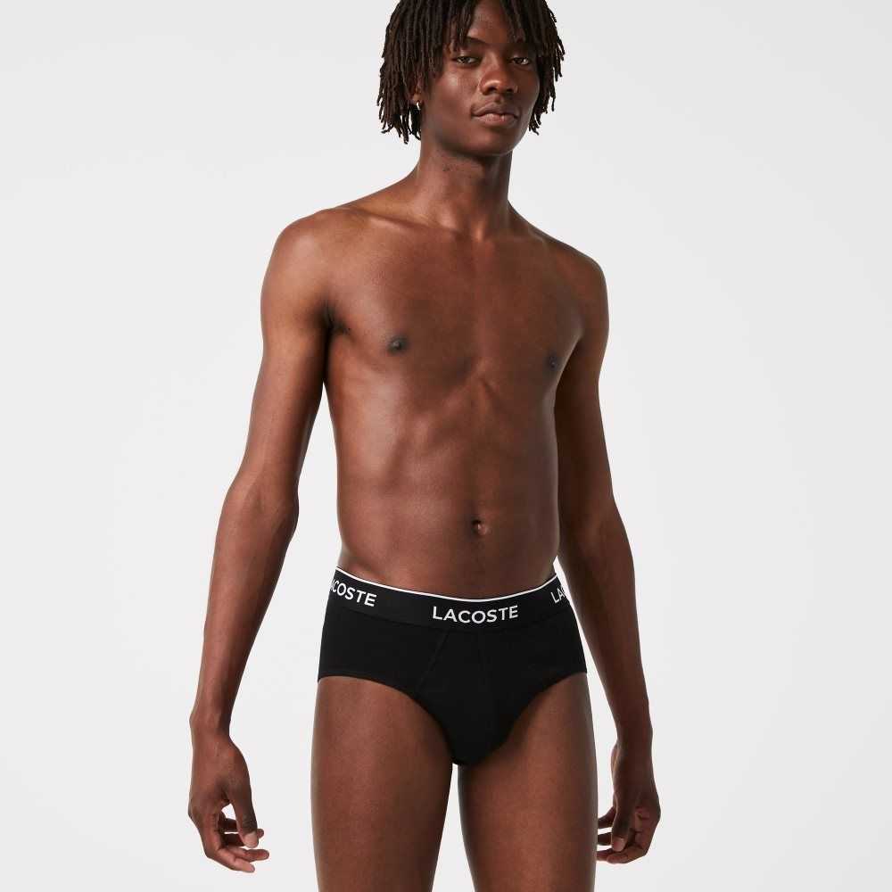 Lacoste Pack Of 3 Casuales Briefs Negras | 1592-FOPMN