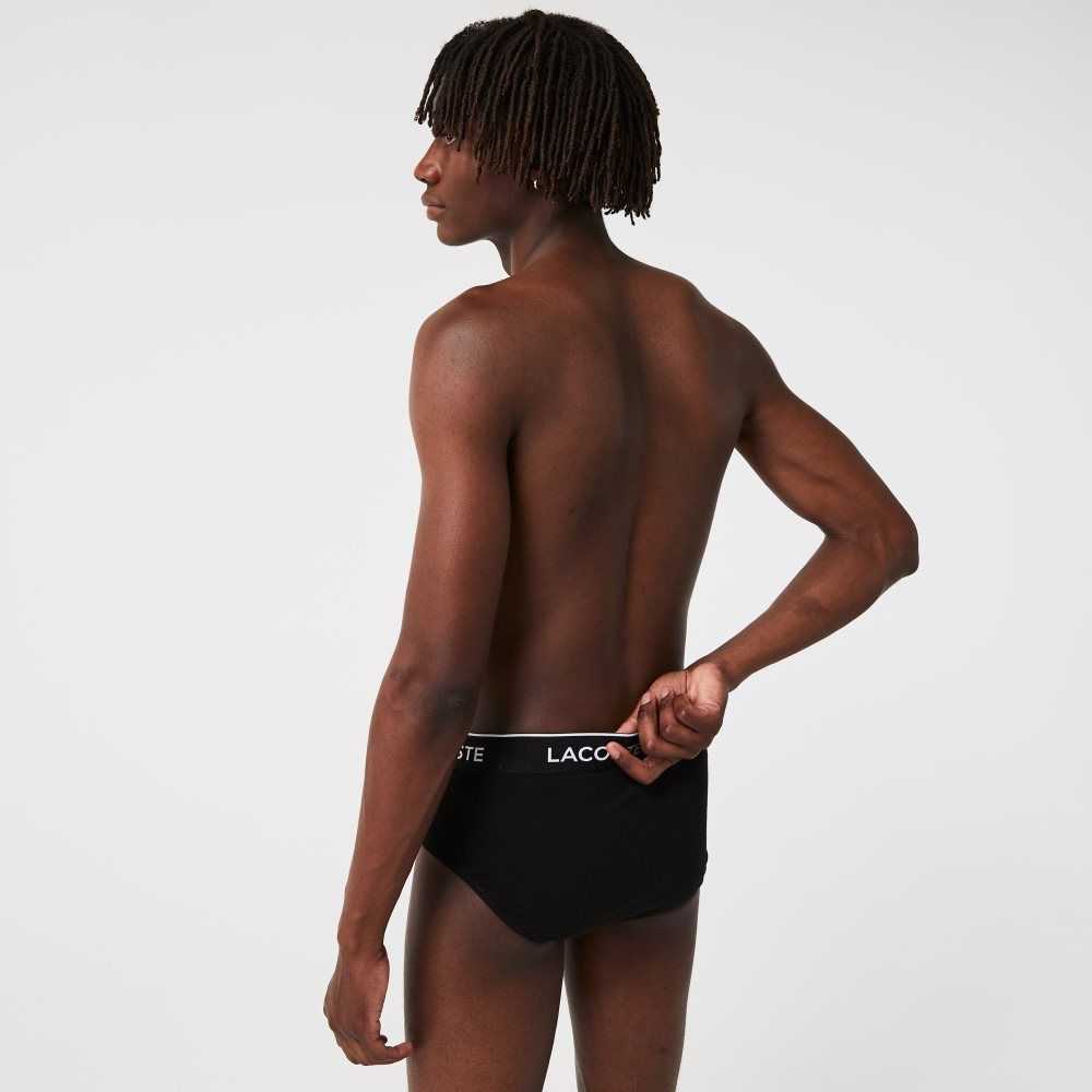 Lacoste Pack Of 3 Casuales Briefs Negras | 1592-FOPMN