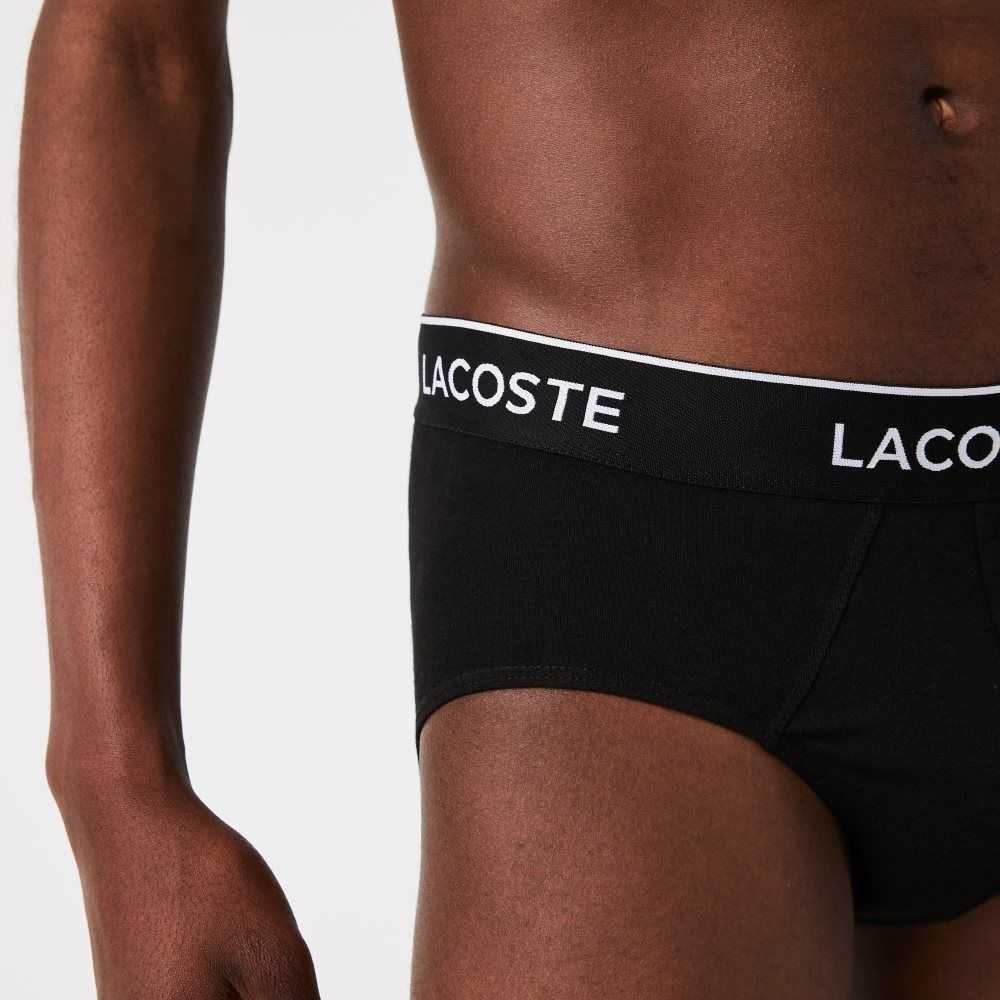 Lacoste Pack Of 3 Casuales Briefs Negras | 1592-FOPMN