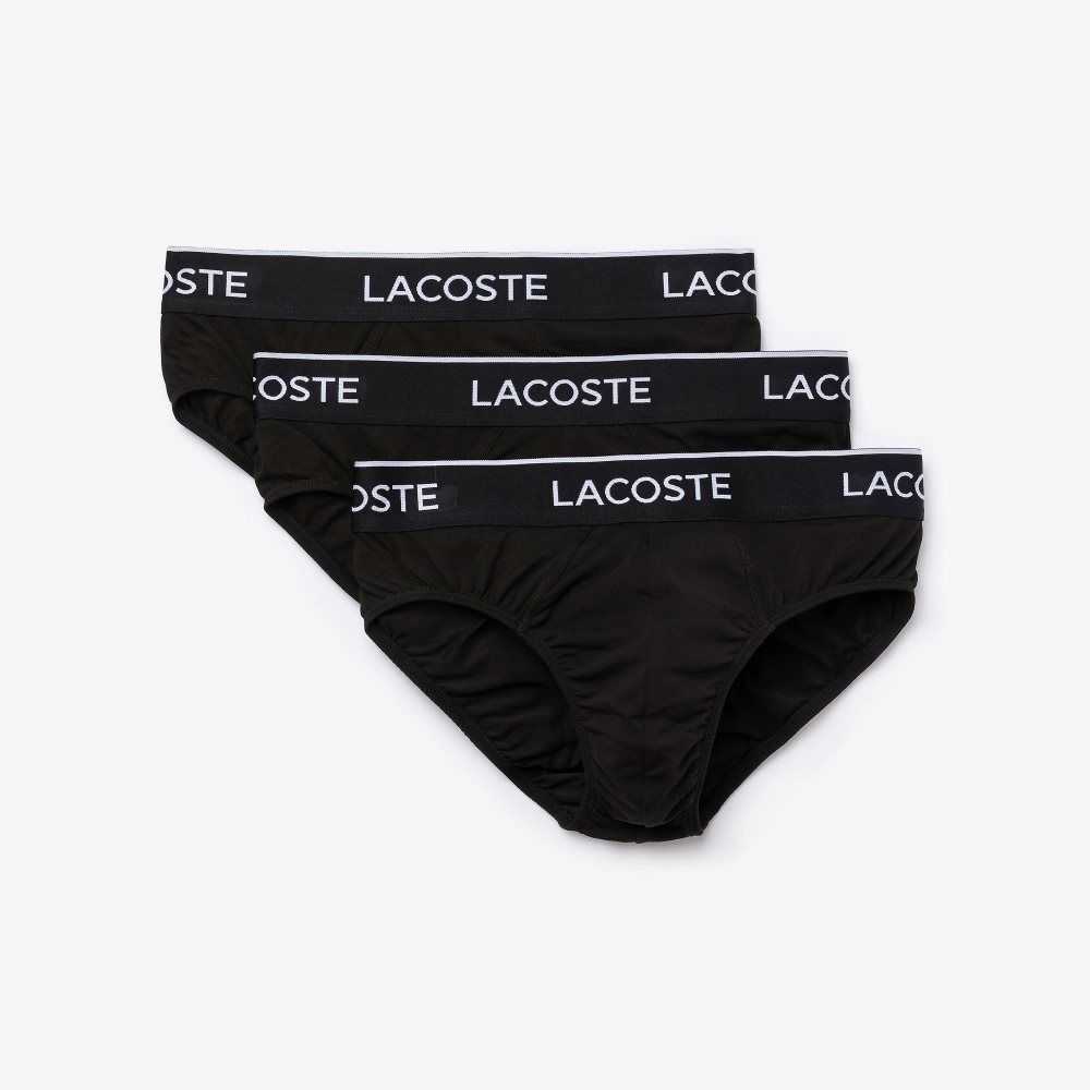 Lacoste Pack Of 3 Casuales Briefs Negras | 1592-FOPMN